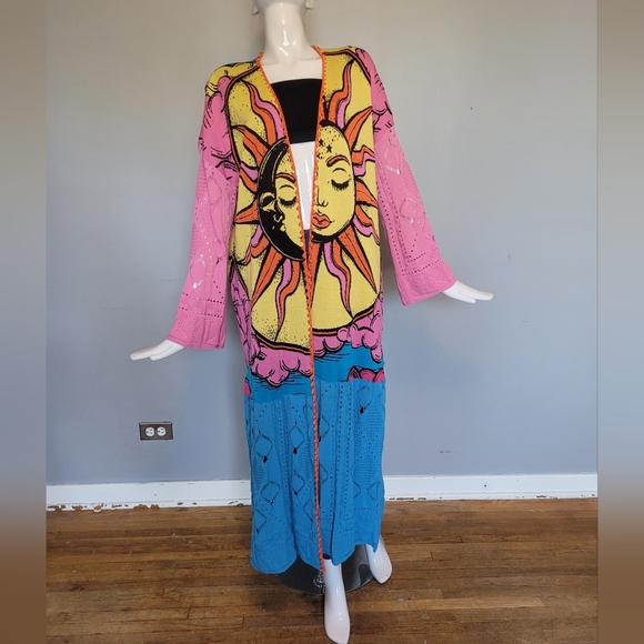 Akep Sun And Moon Long Kimono Sweater, BNWOT, Size S - Picture 2 of 9